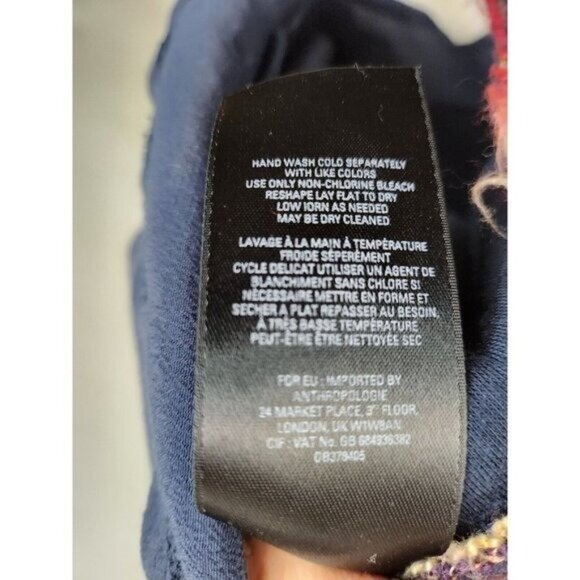 Maeve Anthropologie Womens BOHO Sweater Dress Small Navy Knit Textured Tweed - Picture 6 of 10